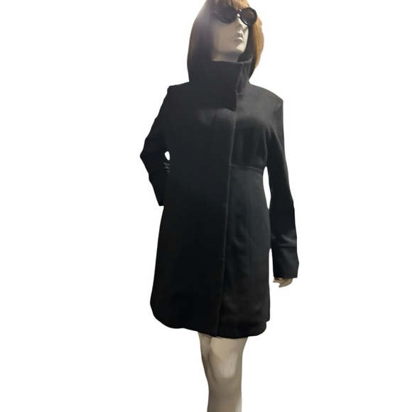 Colebrooke Black Size L Wood Blend Coat - Picture 5 of 6